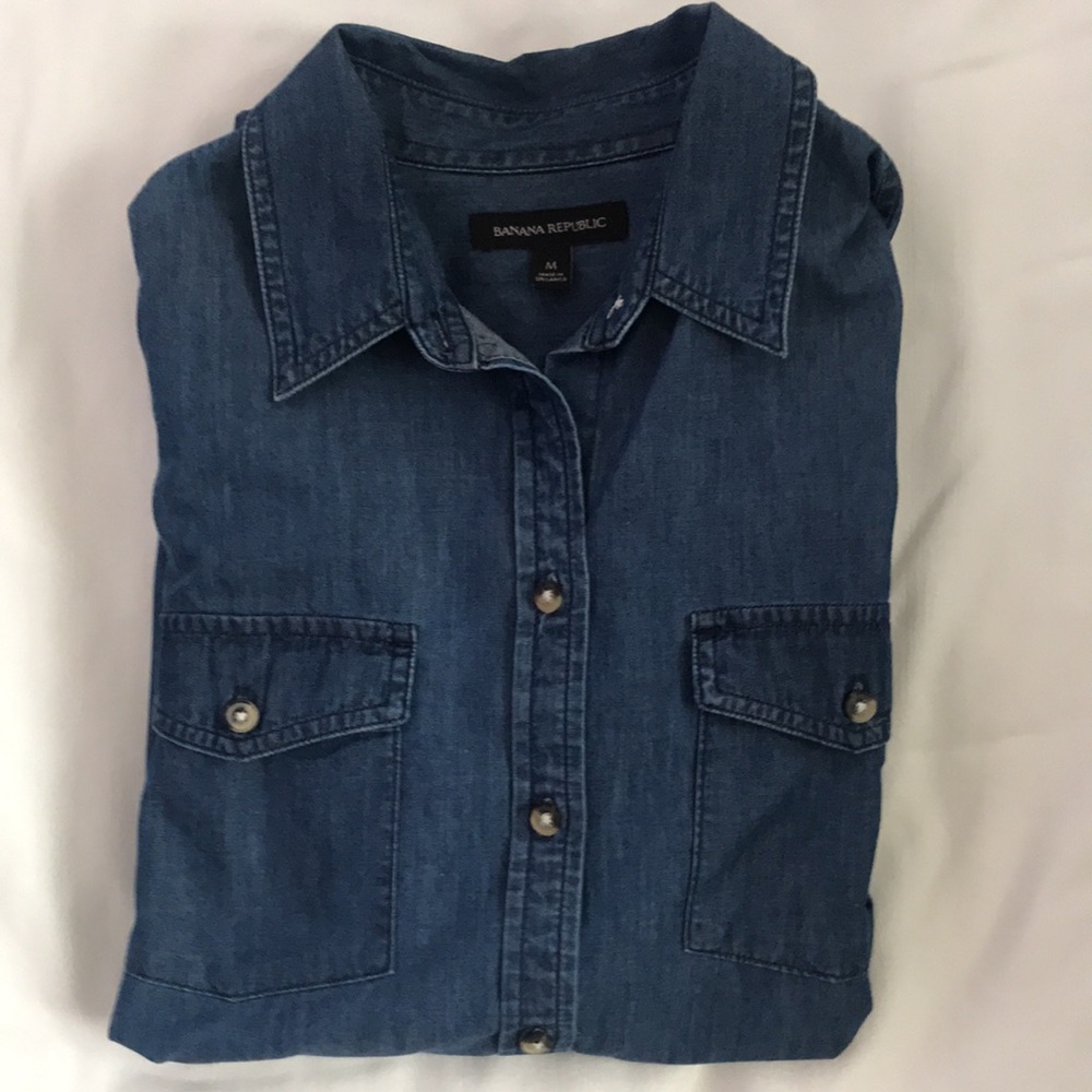 Banana Republic dark chambray button down